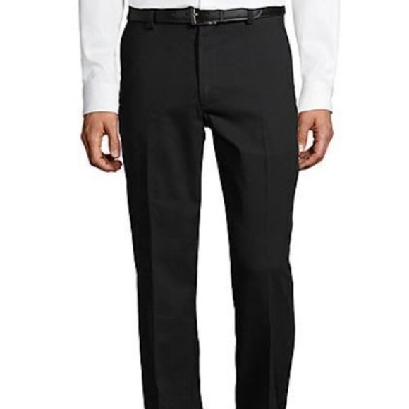 NWT ST. JOHN'S BAY STRETCH CLASSIC FIT EASY CARE PANTS BLACK 40X29 - Picture 1 of 8
